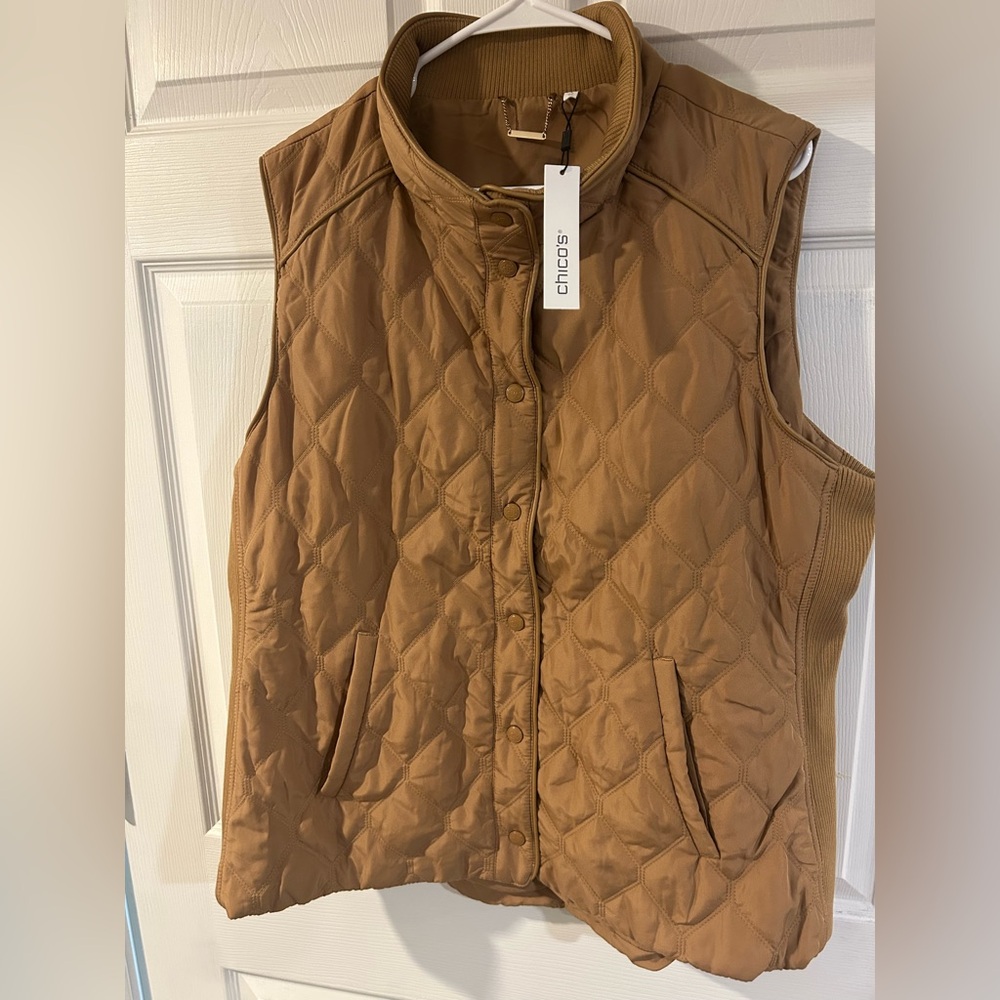 Chico's Camel Quilted Vest